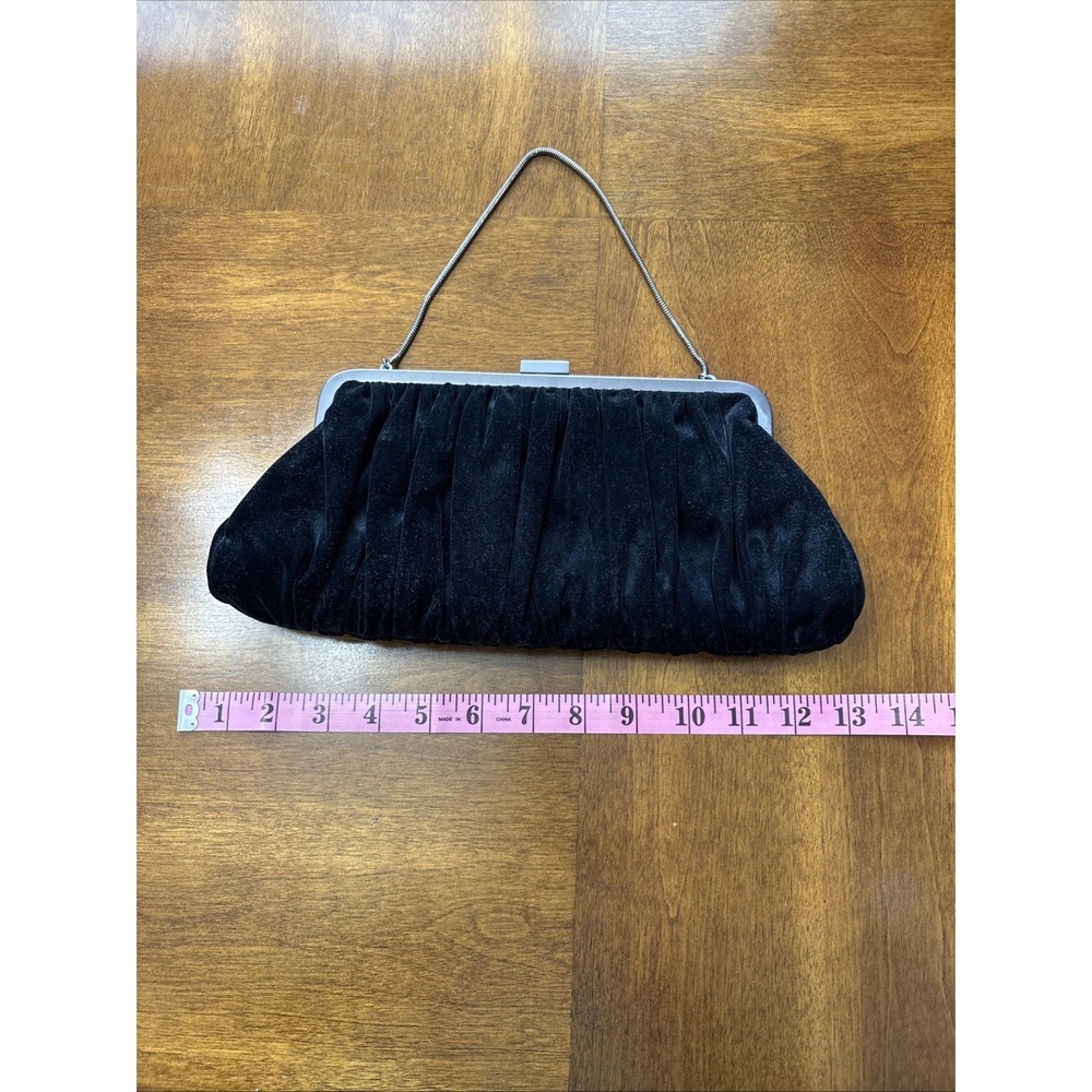 Mary Kay Evening Handbag Black Velvet Chain Clutch Purse Satchel Bag